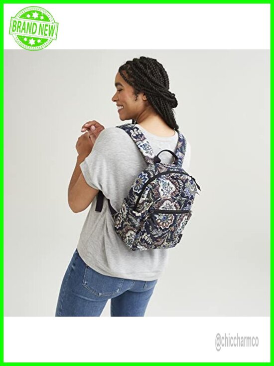 Quilted Cotton Small Backpack with Adjustable Straps, Machine Washable, Zip main image 6
